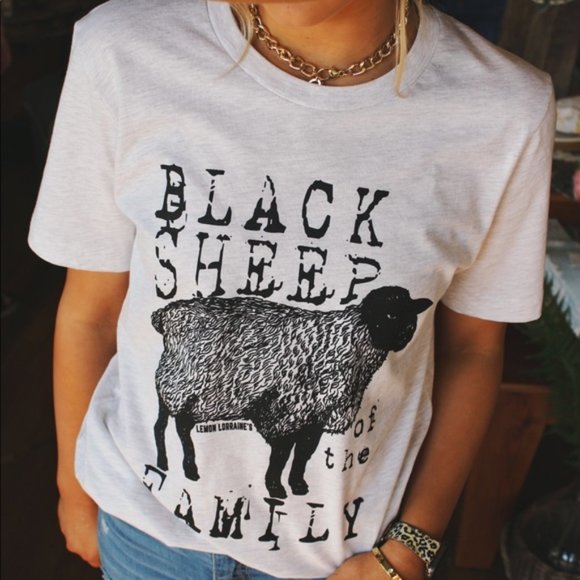 LAST ONE LEFT Black Sheep Tee Shirt-Heather Grey - Picture 2 of 3